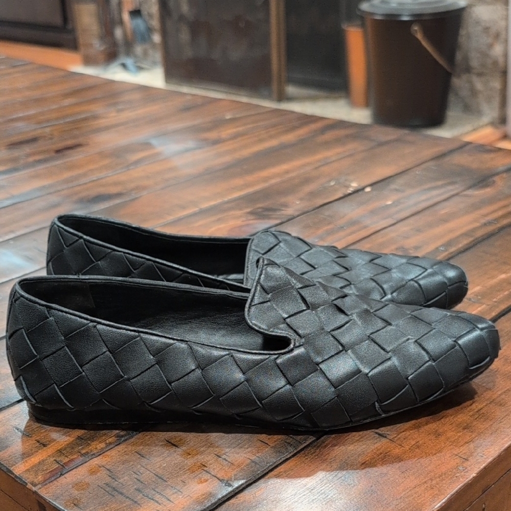 Veronica Beard Griffin Basket Weave Leather Loafer Flat